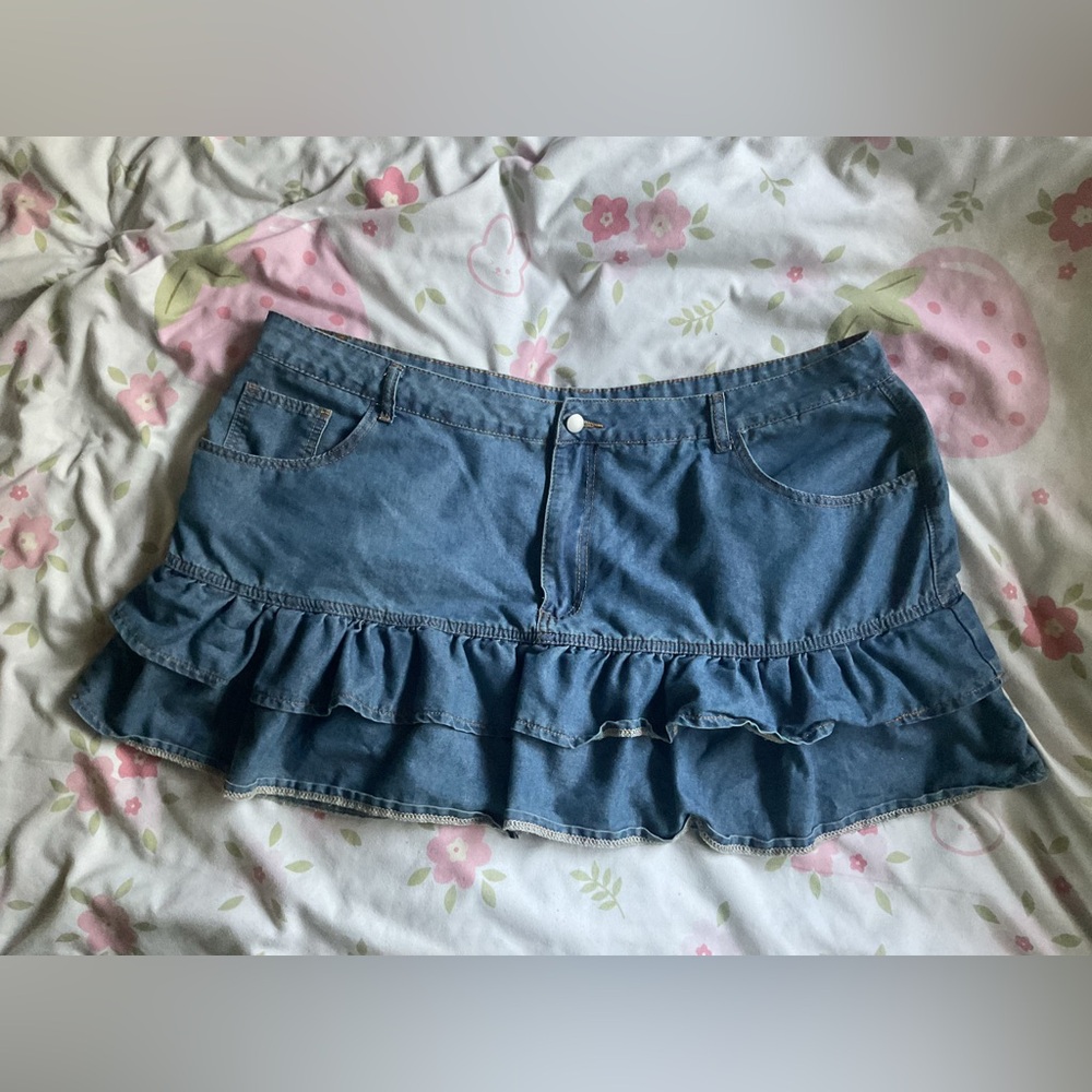 SHEIN Curve Blue Denim skirt